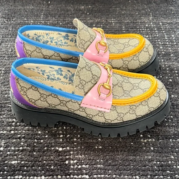 Gucci Multicolor Flats with Gold Accents - Picture 2 of 7